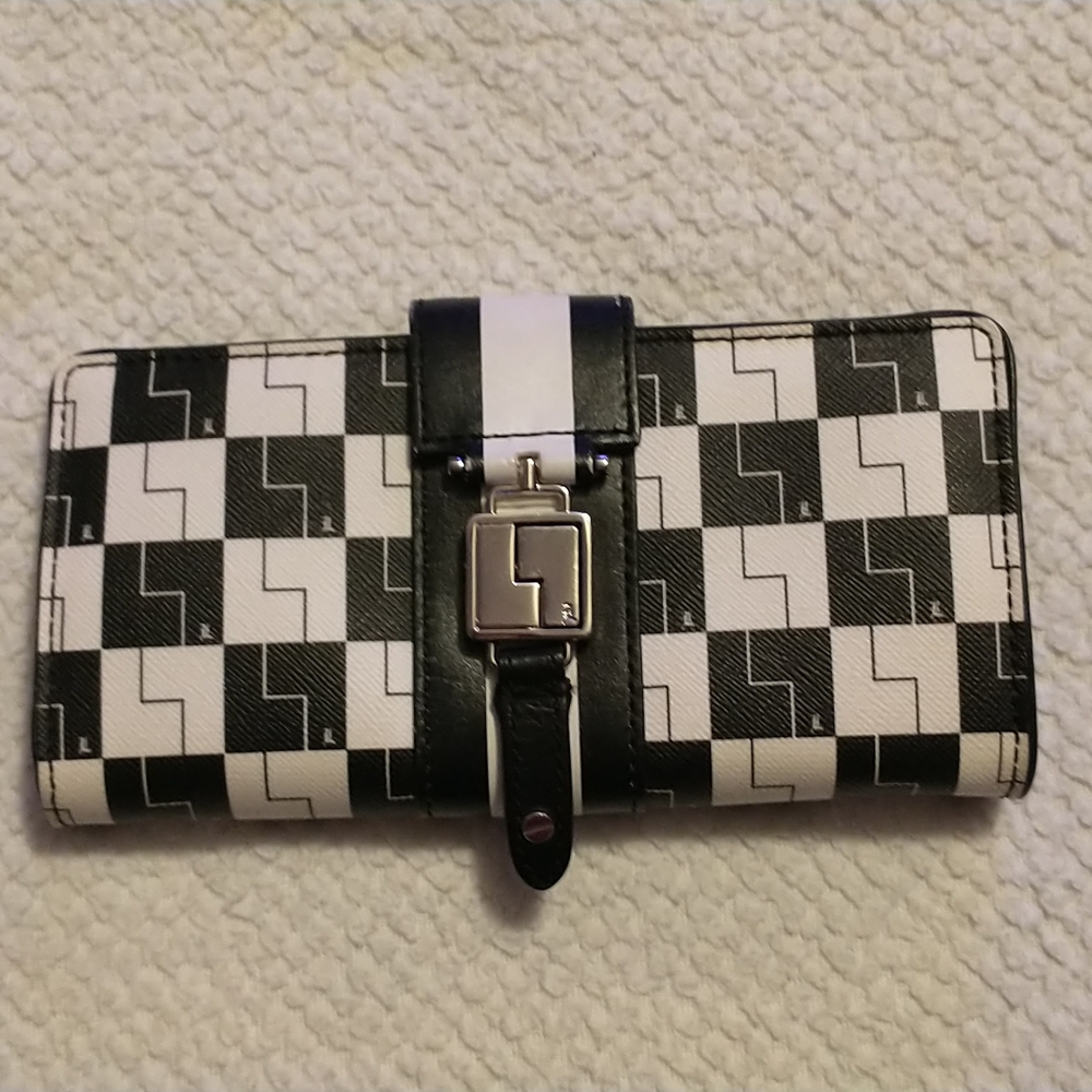 L.A.M.B. Black & White Checkered Wallet